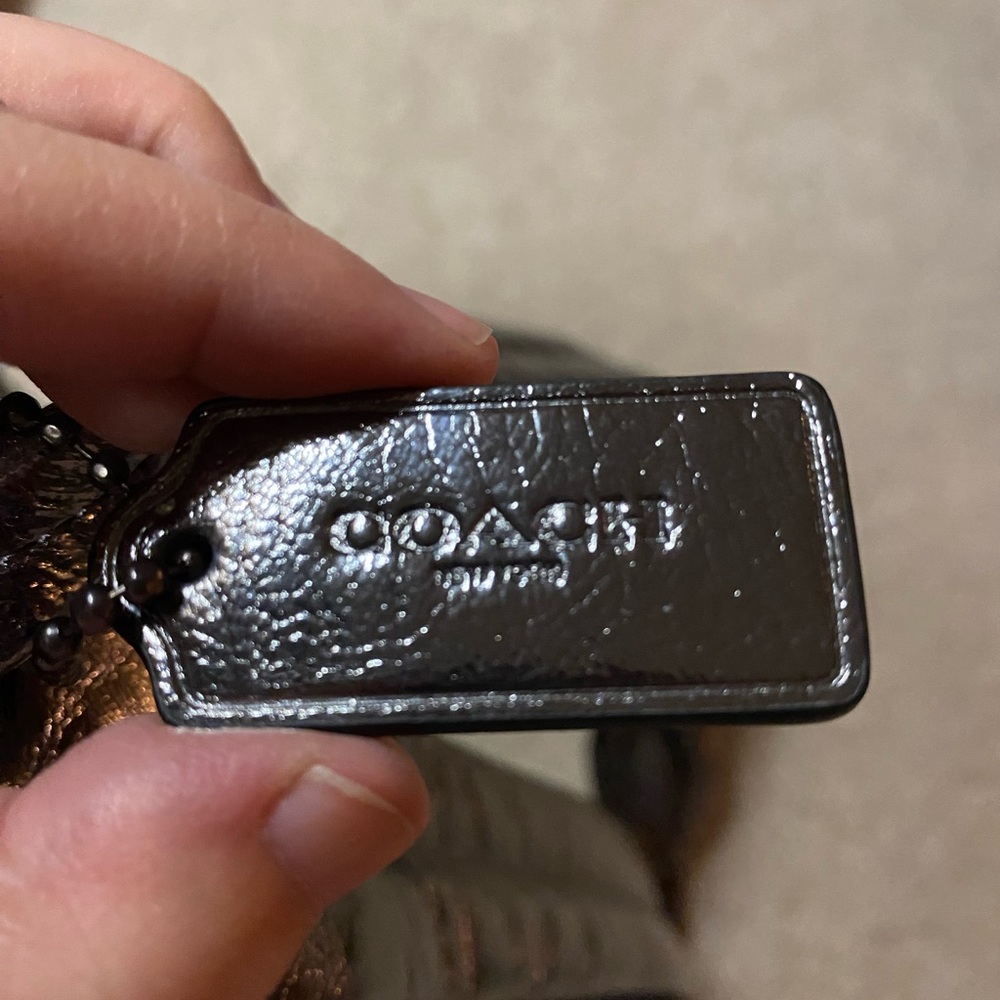 Coach Silver Leather Small Backpack - image 4